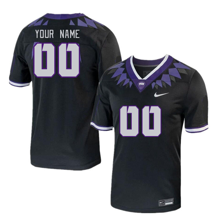 Custom TCU Horned Frogs Name And Number College Football Jersey Stitched-Black - Click Image to Close